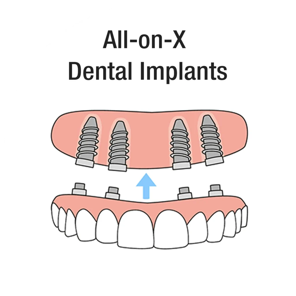 All-on-X dental implants illustration